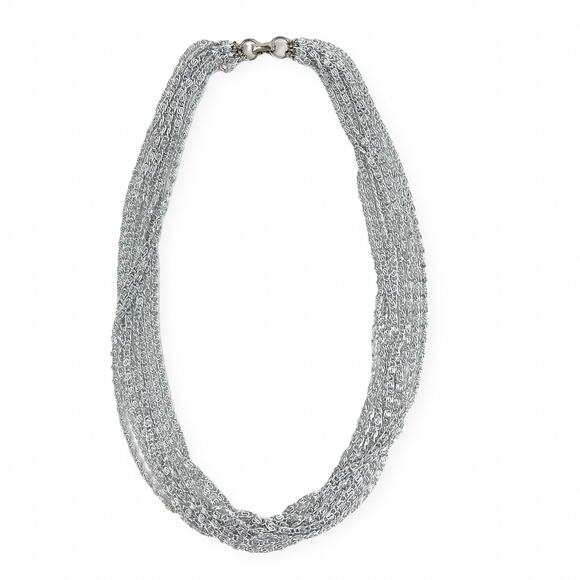 Sarah Coventry Silvery Cascade Multi Strand Necklace 18" Original Box Vintage - Picture 8 of 13